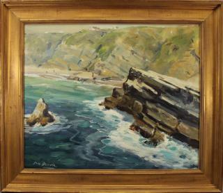 Appraisal: Jan Domela - Coastal painting Signed lower right Oil on