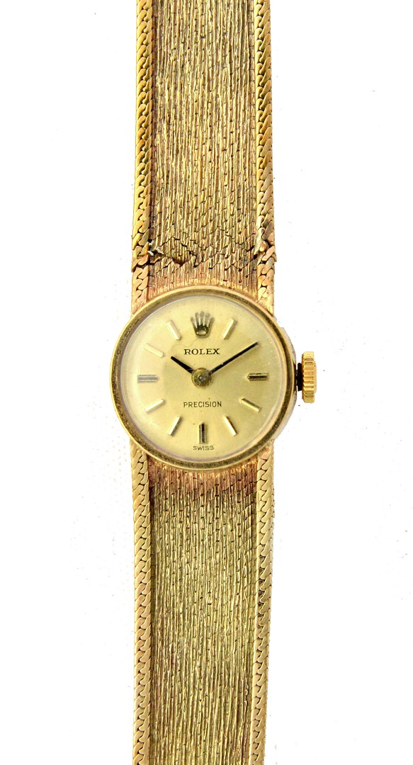 Appraisal: A lady's ct gold circular cased Rolex bracelet wristwatch the