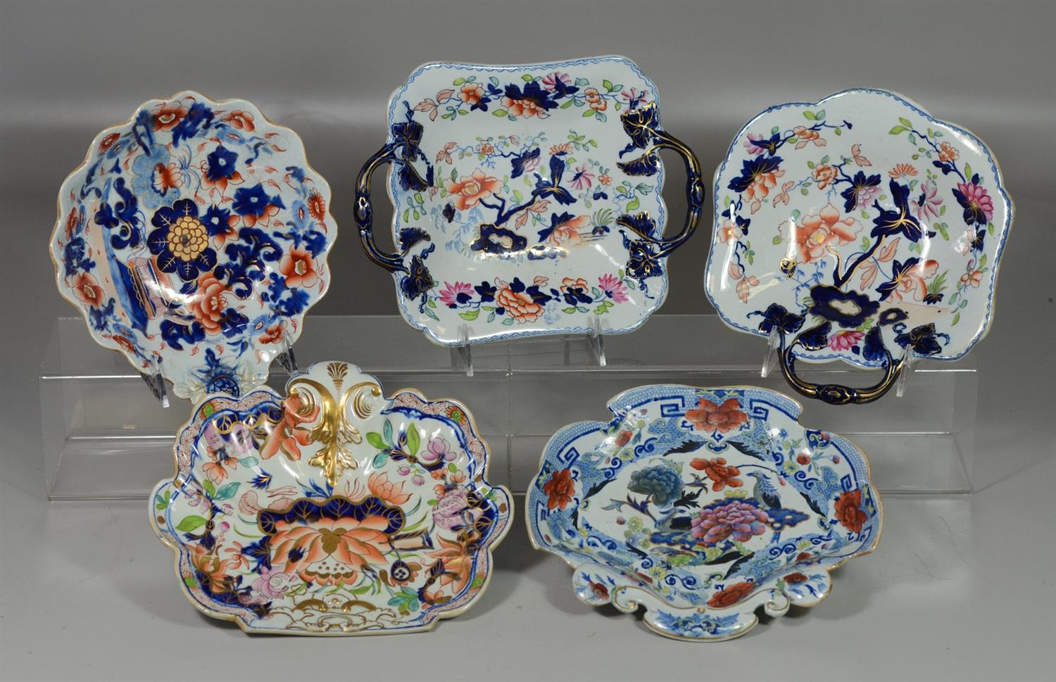 Appraisal: Patent Ironstone Imari palate shrimp dishes one marked Mason's one