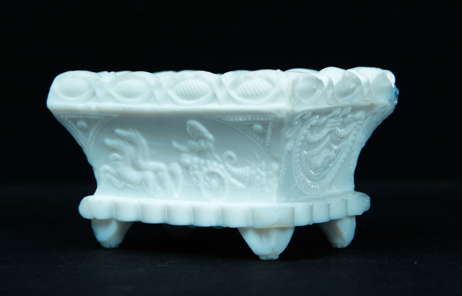 Appraisal: LACY GLASS SALT American nd quarter- th century Opaque white