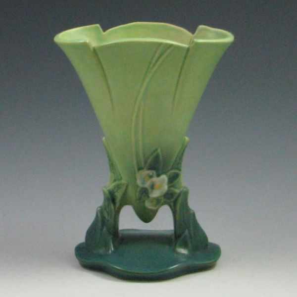 Appraisal: Roseville Mock Orange Vase green marked Roseville USA - ''