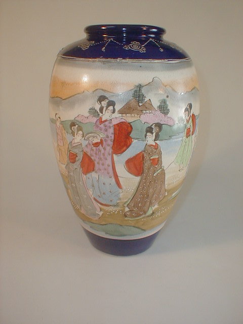 Appraisal: A Japanese Satsuma ovoid vase painted and enamelled in colours