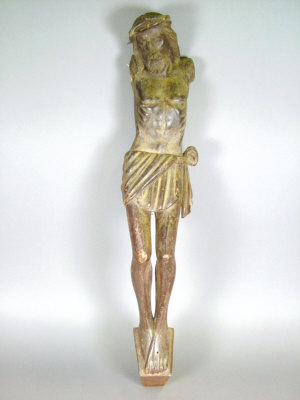 Appraisal: A Continental carved wooden figure of the crucified Christ height