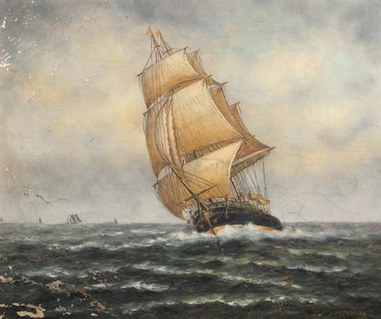 Appraisal: JAMES GALE TYLER American - SCHOONER IN APPROACHING STORM signed