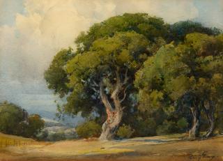 Appraisal: Percy Gray - California Oak Grovewatercolor on paper inchessigned lower