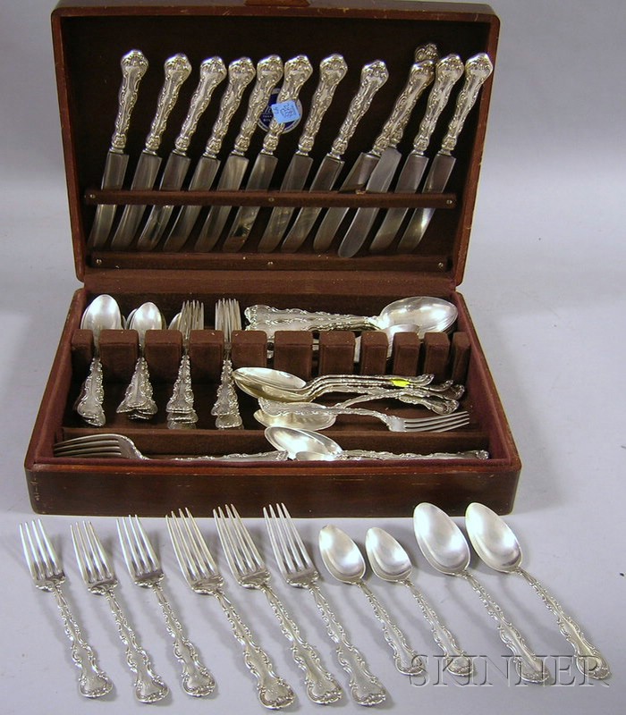 Appraisal: Partial Gorham Sterling Strasbourg Pattern Flatware Set for Twelve cased