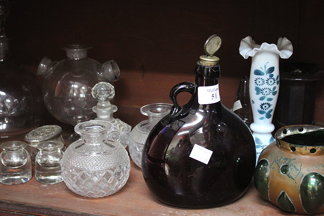 Appraisal: A COLLECTION OF ANTIQUE GLASSWARE to include a wasp trap