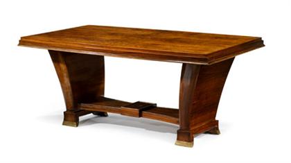 Appraisal: UNKNOWN late th century Table Neo-Deco style table with bookmatched