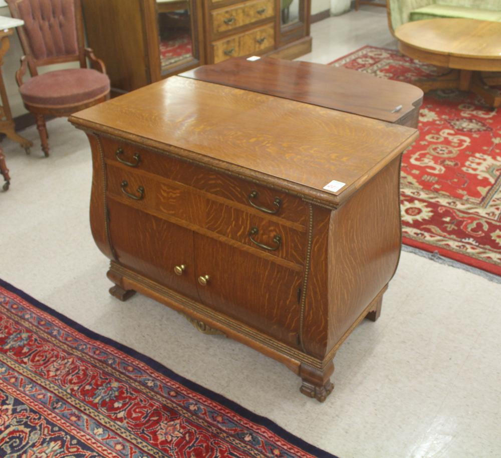 Appraisal: SMALL OAK BOMBE DRESSER West Michigan Furniture Co - Holland