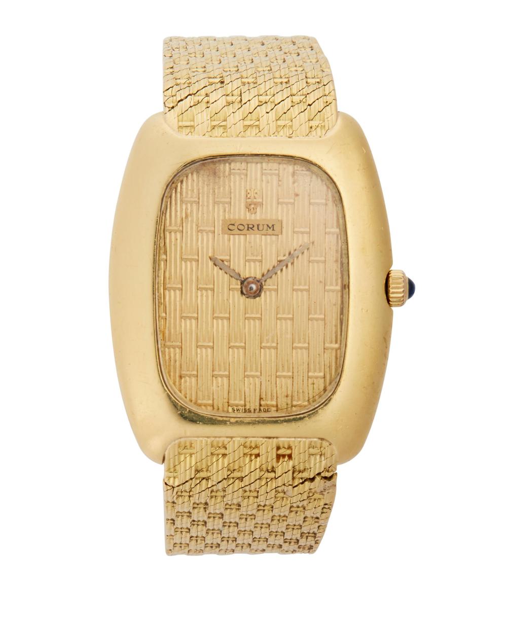 Appraisal: A CORUM GOLD WRISTWATCHA Corum gold wristwatch 's k yellow