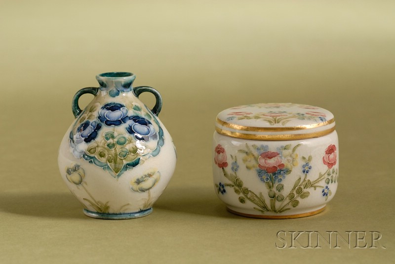 Appraisal: Two Small Moorcroft Floral Decorated Items England early th century