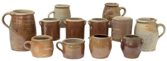 Appraisal: lot of French Provincial stoneware crocks and pitchers late th