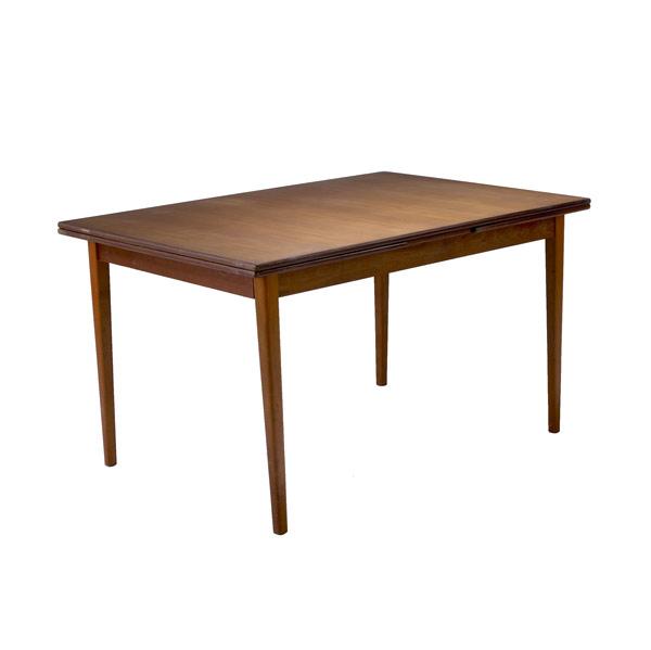 Appraisal: SCANDINAVIAN Draw leaf dining table in teak x