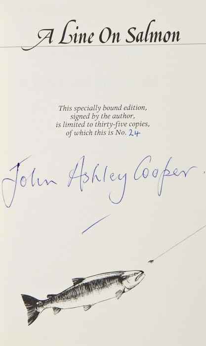 Appraisal: Ashley-Cooper John A Line on Salmon first edition number of