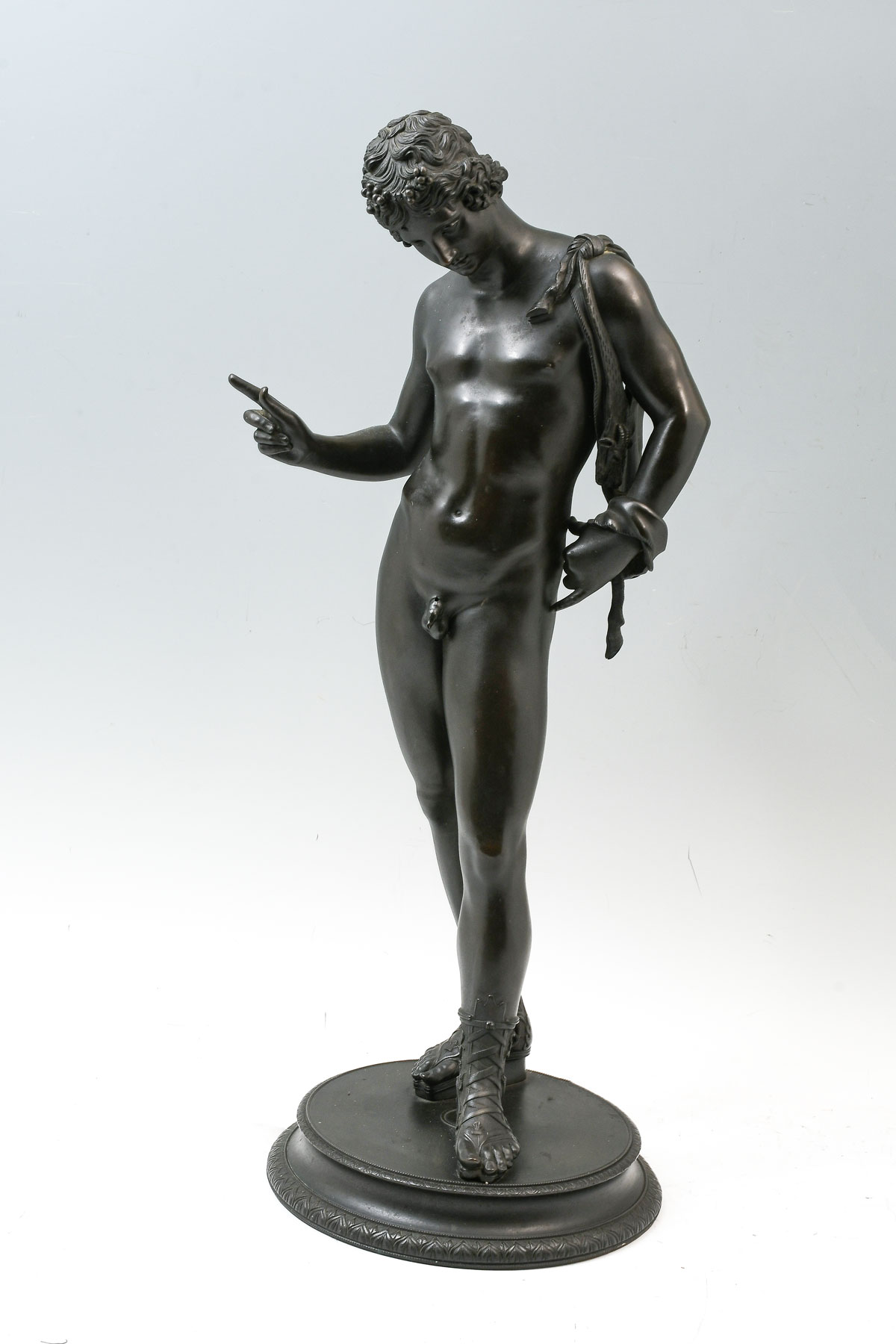 Appraisal: GRAND TOUR NARCISSUS BRONZE AFTER AMODIO '' in height signed