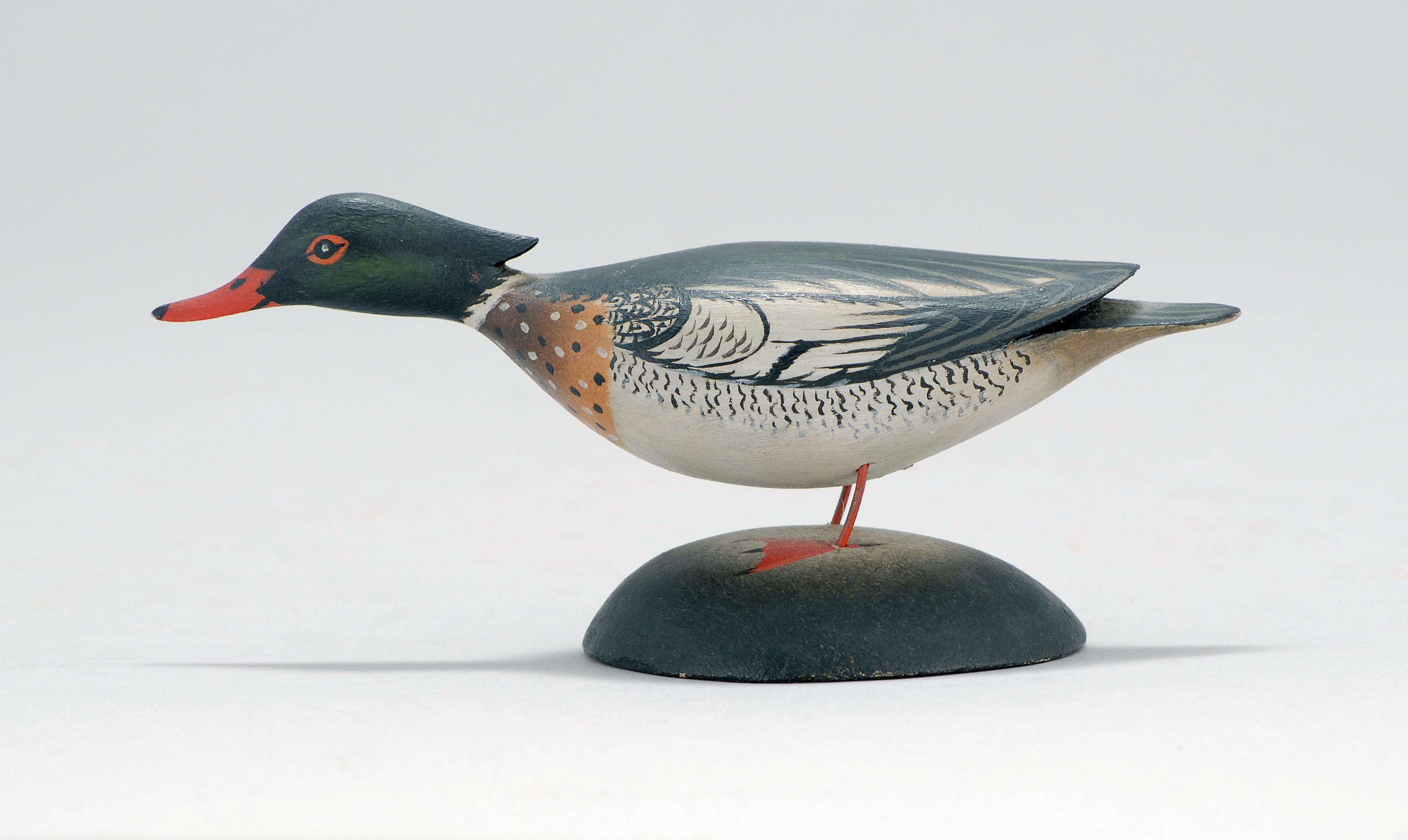 Appraisal: MINIATURE RED-BREASTED MERGANSER DRAKE By A Elmer Crowell of East