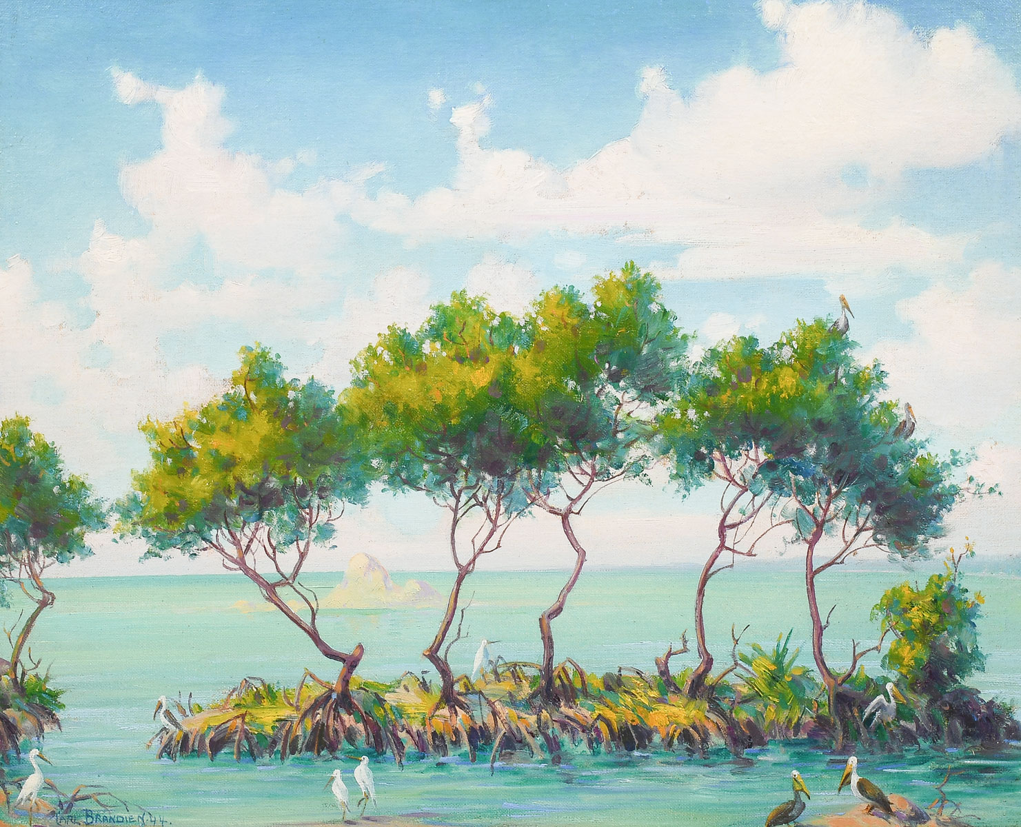 Appraisal: BRANDIEN Carl American - Mangrove Trees Key Largo Florida Oil