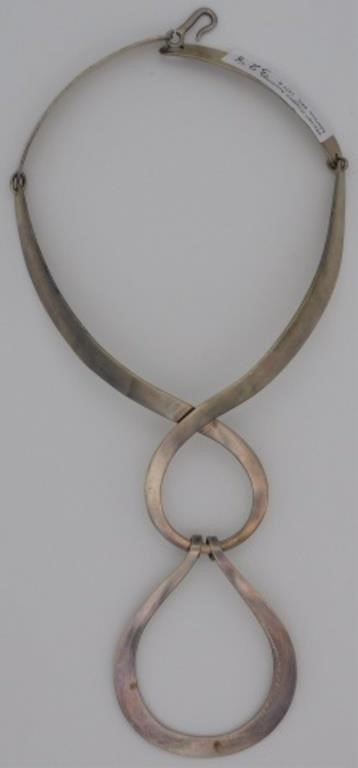 Appraisal: STERLING SILVER PUIG DORIA SPANISH MID CENTURYmodern necklace ozt Approx