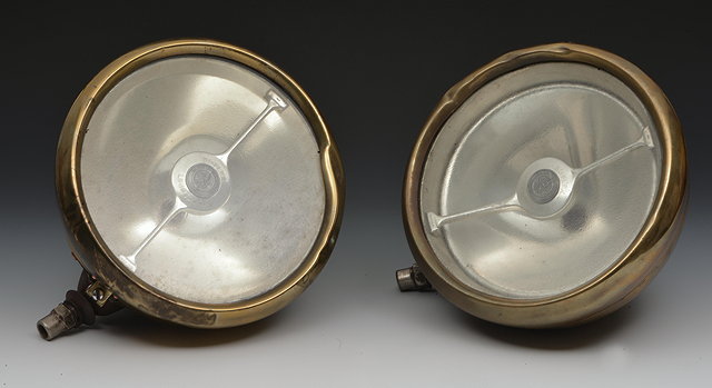 Appraisal: A PAIR OF LUCAS CONICAL BRASS BIFLEX LONG RANGE ELECTRIC