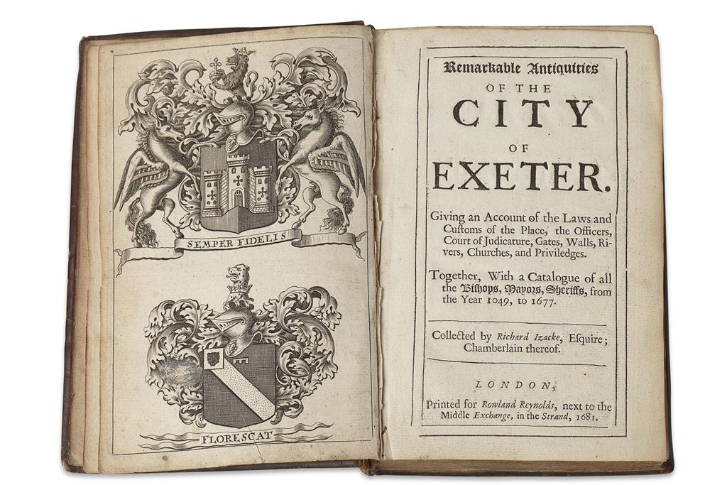 Appraisal: IZACKE RICHARD REMARKABLE ANTIQUITIES OF THE CITY OF EXETER vo