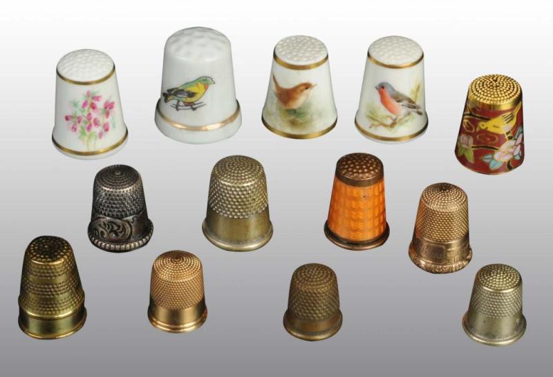 Appraisal: Lot of Antique Sewing Thimbles Description Includes one K yellow