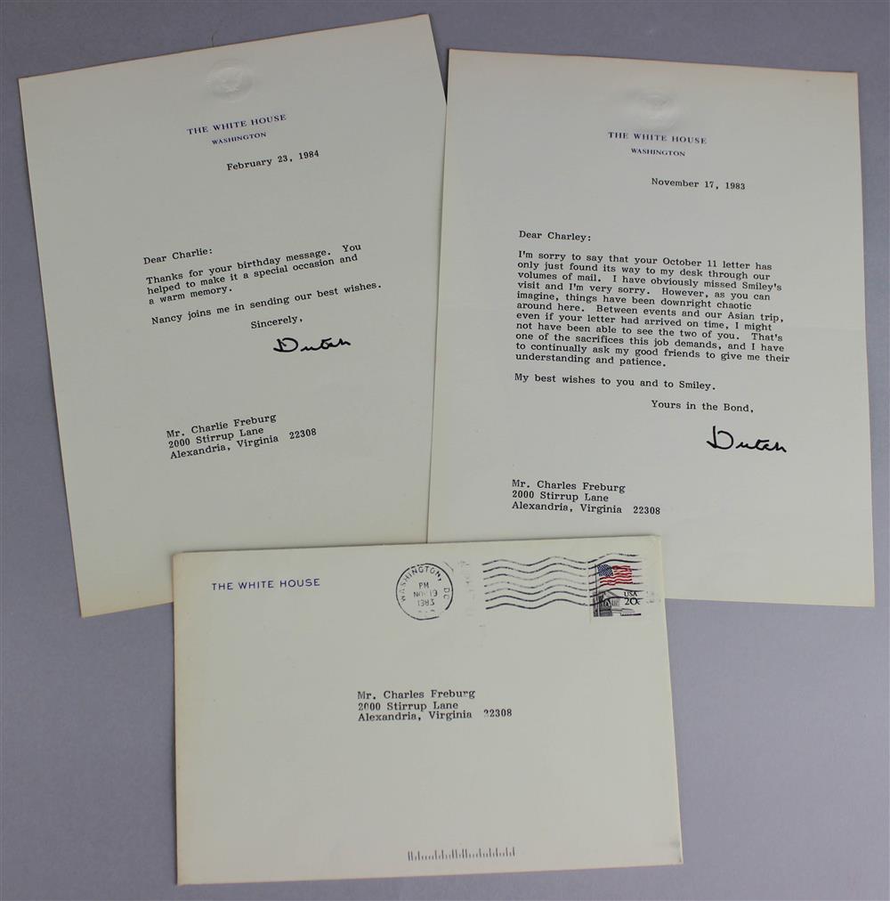 Appraisal: ARCHIVE OF POLITICAL MEMORABILIA INCLUDING TWO LETTERS SIGNED BY PRESIDENT