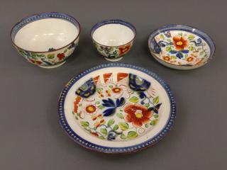 Appraisal: Gaudy Dutch plate diameter bowl diameter and a handle-less cup