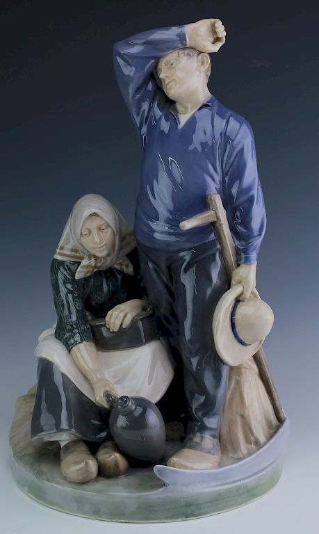 Appraisal: Big Royal Copenhagen Harvest Couple Figurine Large porcelain figurine by