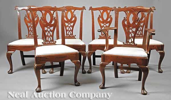 Appraisal: A Set of Six George III Carved Mahogany Dining Chairs