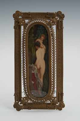 Appraisal: Gabriel Passot French - Nude and Cherub Oil on ivory