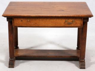 Appraisal: ENGLISH OAK WRITING DESK H L D having a rectangular