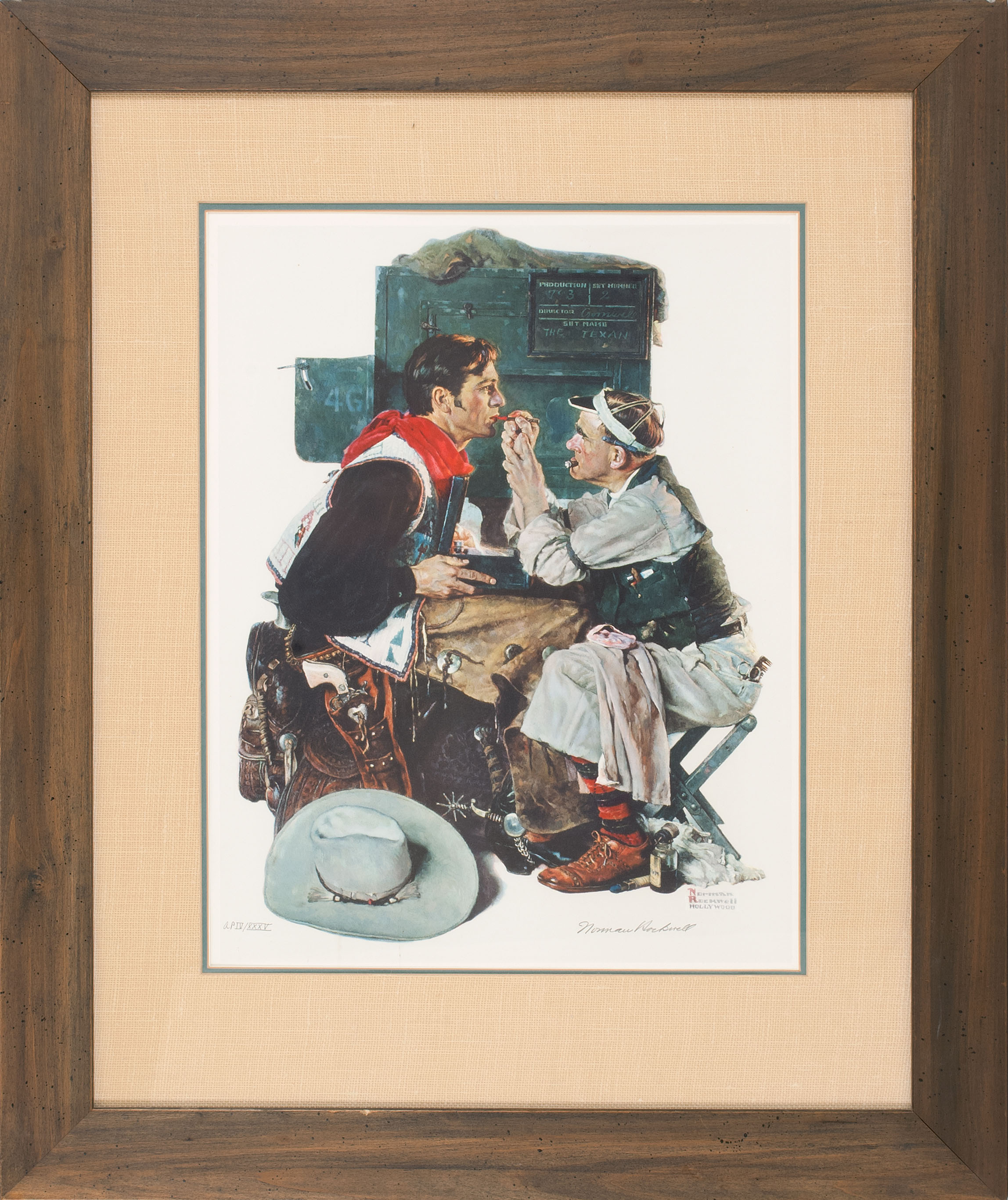 Appraisal: NORMAN ROCKWELL PRINT th CenturyA makeup artist applying makeup to