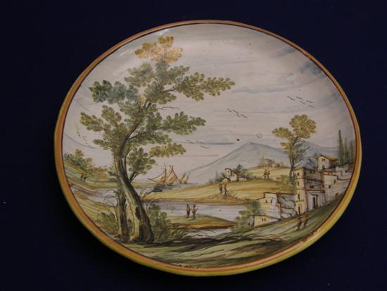 Appraisal: th Century Italian Majolica dish decorated in polychrome glazes the