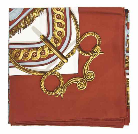 Appraisal: An Hermes Silk Scarf in a 'Bride de Cour' motif