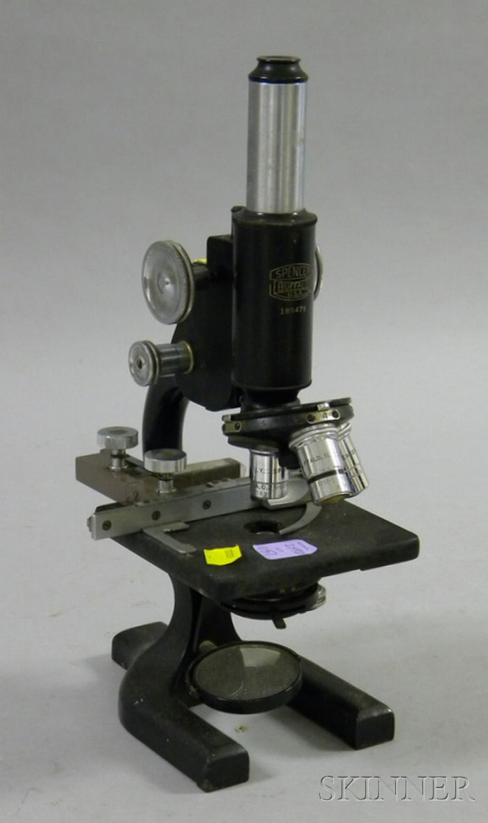 Appraisal: Spencer Compound Microscope with U-shaped base coarse and fine rack