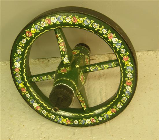 Appraisal: Barge-wear wheel by Francis Marshall cast metal mounts painted with