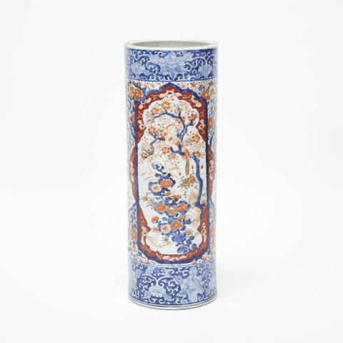 Appraisal: A Large Imari Cylinder Vase Decorated with bird and floral