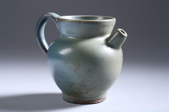 Appraisal: CHINESE JUN STONEWARE JUG Of ovoid-form with short spout and