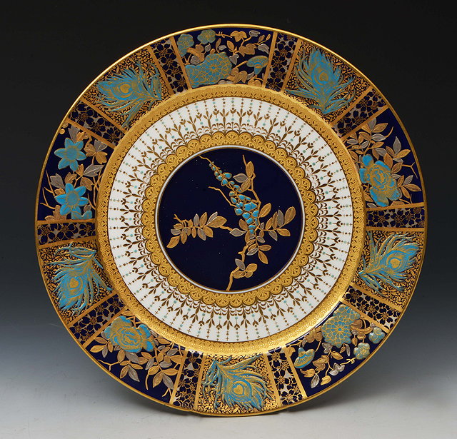 Appraisal: A Minton cabinet plate in the Aesthetic Movement style deep