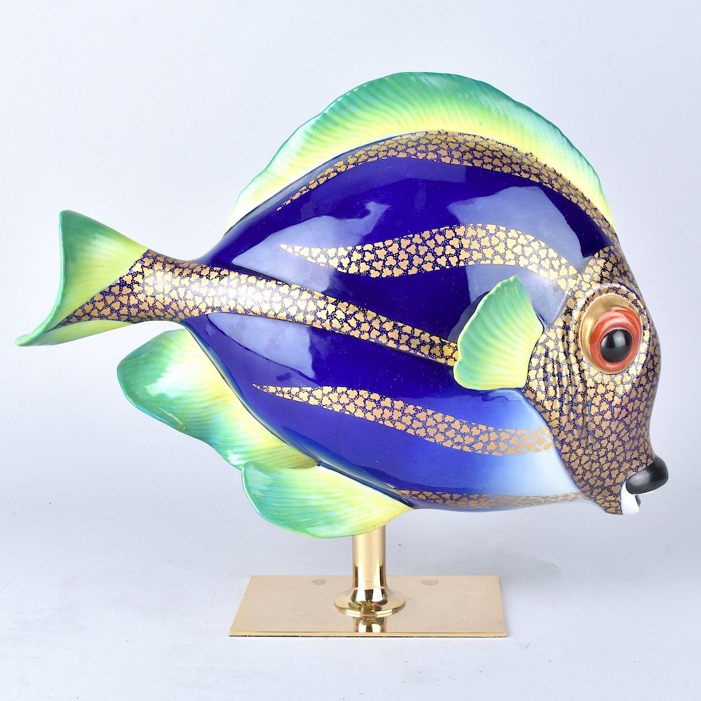 Appraisal: Oggetti Mangani Fish Figurine Mid Century Italian Oggetti Mangani Porcelain