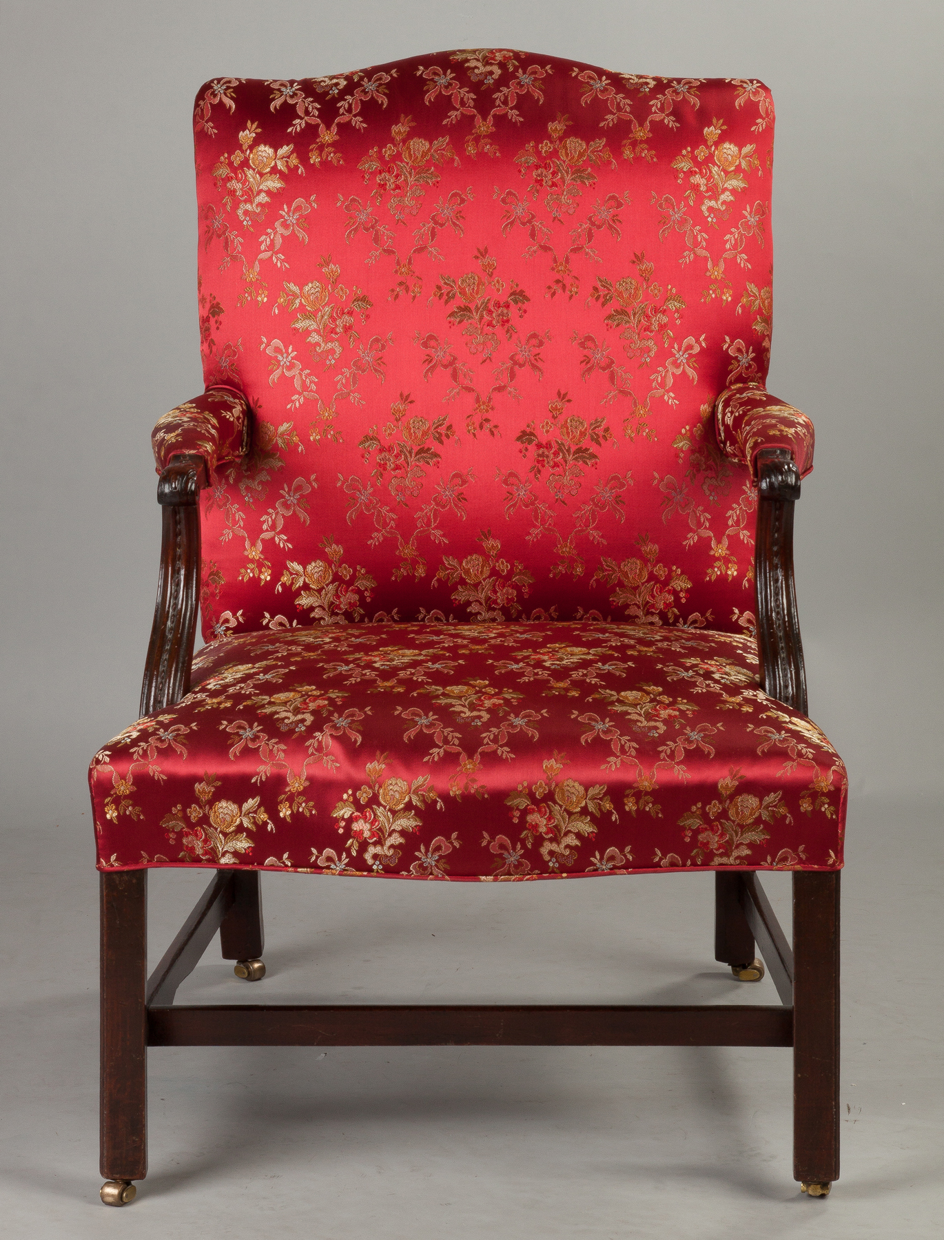 Appraisal: Two English Chippendale Mahogany Gainsborough Style Armchairs th century Serpentine