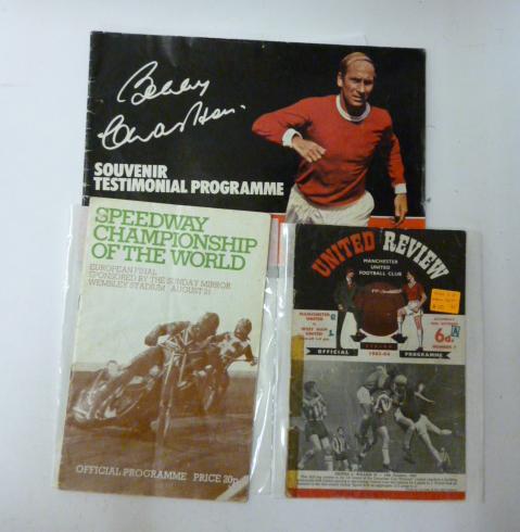 Appraisal: Bobby Charlton Souvenir Testimonial programme Manchester United v Glasgow Celtic