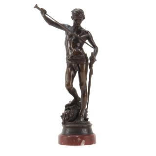 Appraisal: Marius Jean Antonin Merci French - Bronze Figurine on rouge