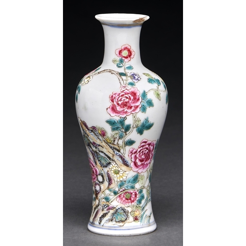 Appraisal: A Chinese miniature famille rose vase th c enamelled with