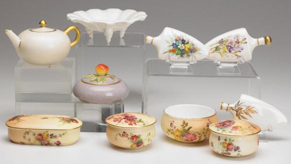 Appraisal: ROYAL WORCESTER Grouping of ten includes three perfume vials three