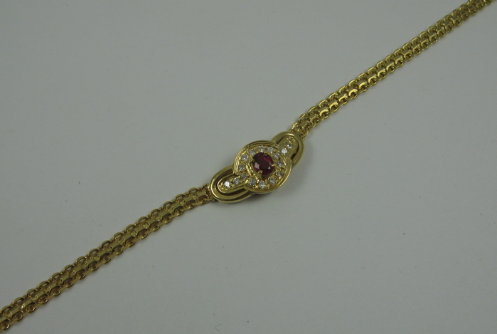 Appraisal: RUBY DIAMOND AND K GOLD CHOKER NECKLACE - in length