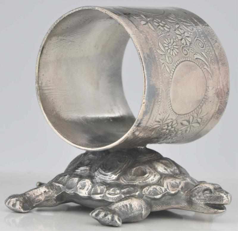 Appraisal: Turtle Figural Napkin Ring Napkin holder on back By Meriden