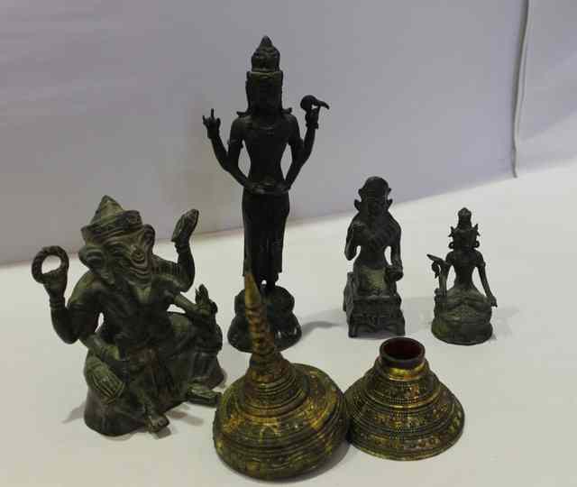 Appraisal: A COLLECTION OF FIVE INDIAN AND BURMESE FIGURES and a