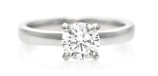 Appraisal: Sale Lot A Karat White Gold and Diamond Solitaire Ring