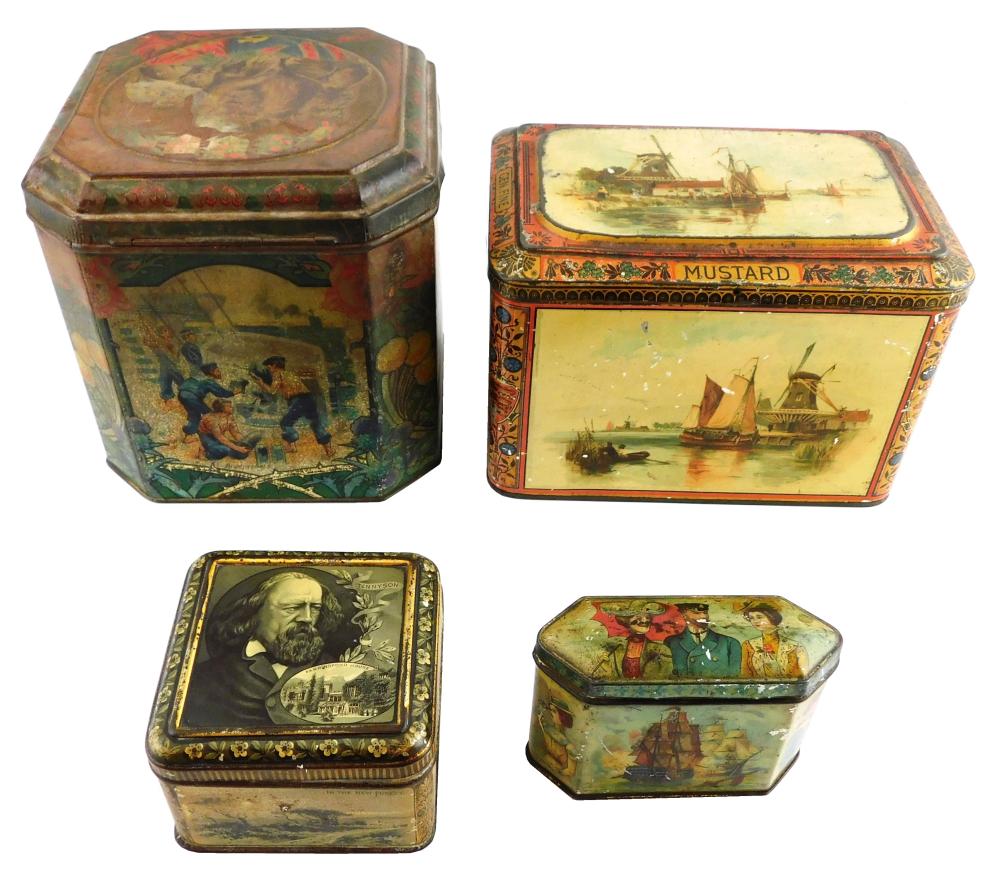 Appraisal: Four decorative mustard tins the first J J Colman Mustard